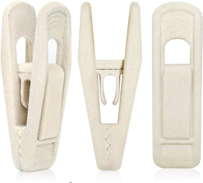 TOFIIGREM Velvet Hanger Clips for Velvet Hangers - 20 PCS Beige Non-Slip Velvet Clip for Pants Su... | Amazon (US)