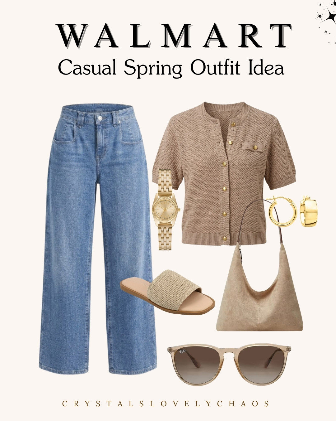 Walmart casual outfit idea 🤍✨ Spring/summer outfit 

 #LTKootd #LTKmomlife #LTKSeasonal