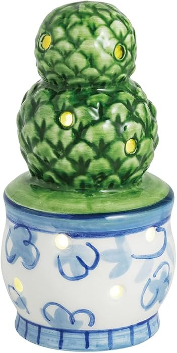 Mud Pie Green Ceramic Topiary LED Sitter | Amazon (US)