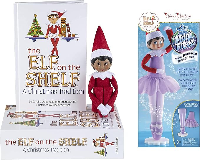 The Elf On The Shelf: A Christmas Tradition - Brown Eyed Girl Dark Tone Scout Elf with the Claus ... | Amazon (US)