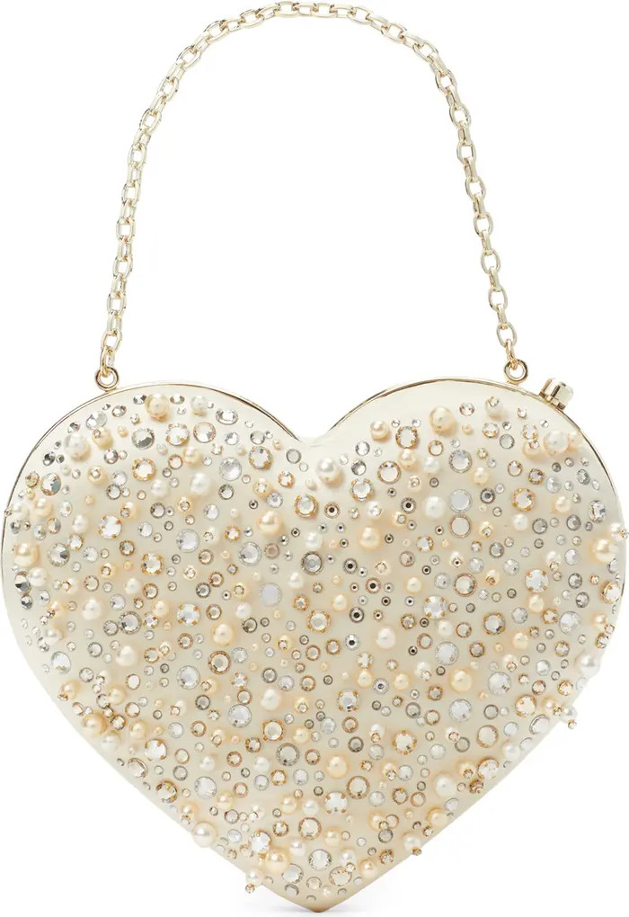 bridal embellished 3d heart clutch | Nordstrom