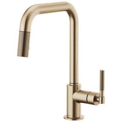 Litze® Pull-Down Faucet with Square Spout and Knurled Handle | Perigold