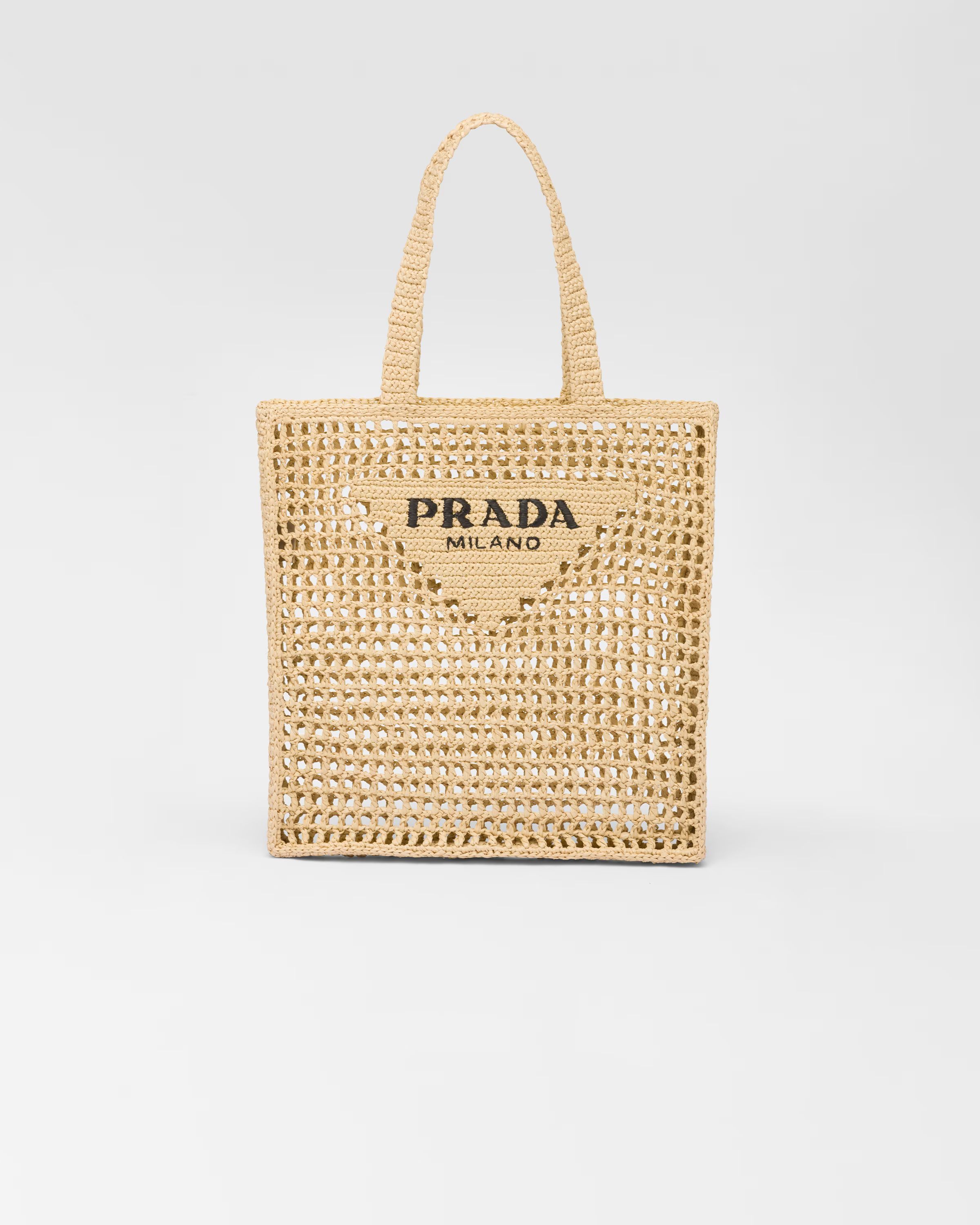 Crochet tote bag with logo | Prada Spa US