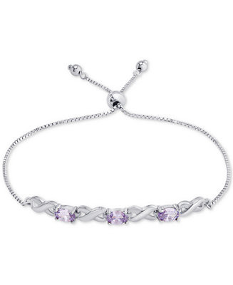 Amethyst Bolo Bracelet (1-3/4 ct. t.w.) in Sterling Silver (Also in Blue Topaz, Sapphire & Simula... | Macy's