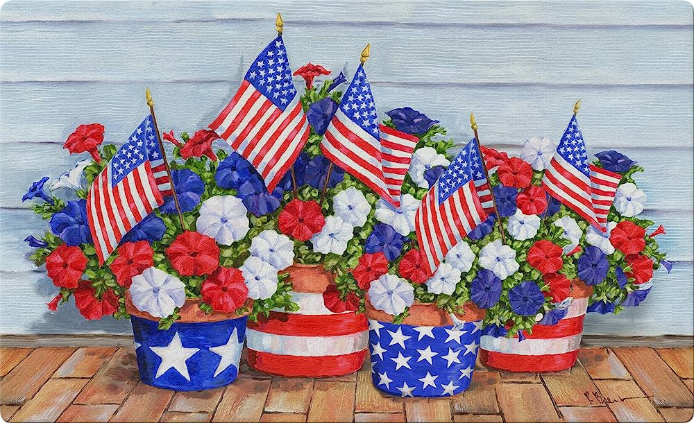 Toland Home Garden 800258 Patriotic Pansies Summer Door Mat 18x30 Inch 4th of July Outdoor Doorma... | Amazon (US)
