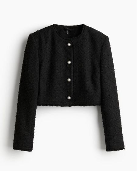 Black tweed jacket 

#LTKSeasonal #LTKstyletip #LTKfindsunder50