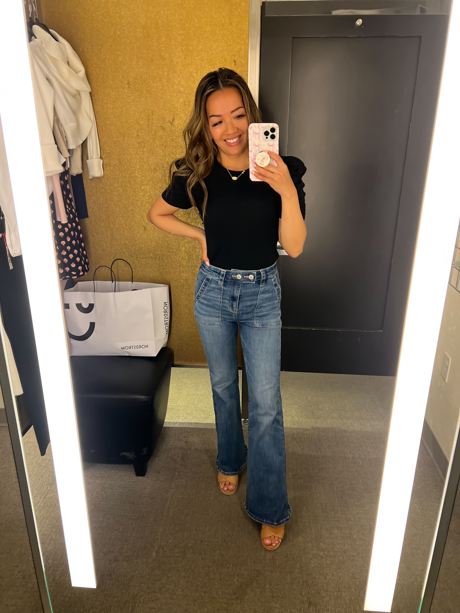 Black ruched sleeve top - wearing XS 

#LTKFindsUnder50 #LTKxNSale #LTKSummerSales