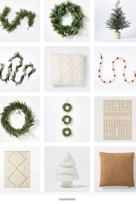 Target Christmas decor is 💯 this year!! Wreaths. Garland. Bead garland. Bells. Neutral rug. Neutral area rug. Sherpa pillow. Boucle pillow. Sherpa tree  

#LTKunder100 #LTKhome #LTKHoliday