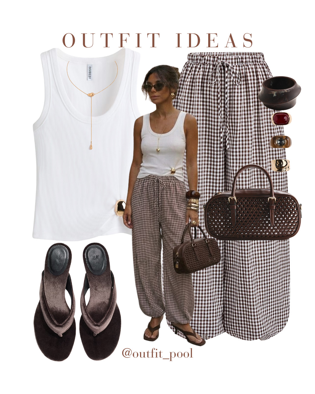 White Tank Tops Outfits 🤎 Comment ‘LINKS’ to shop then check your DMs, maybe under the requests tab if you don’t follow me👉🏼 @outfit_pool Link: Link: Link: SHARE your fave🙋🏽‍♀️ #stripedtrousers #barreltrousers #vacationoutfits #balloontrousers (White Tank Top, White Ribbed Tank Top, White Tank Outfit, Striped Pants, Striped Trousers, Barrel Trousers, Balloon Trousers, White Tank with Striped Pants, Casual Summer Outfit, Elevated Basics, European Summer Outfit, Mediterranean Vacation Style, Coastal Chic Outfit, Resortwear Style) 

 #LTKgrwm #LTKootd #LTKTravel