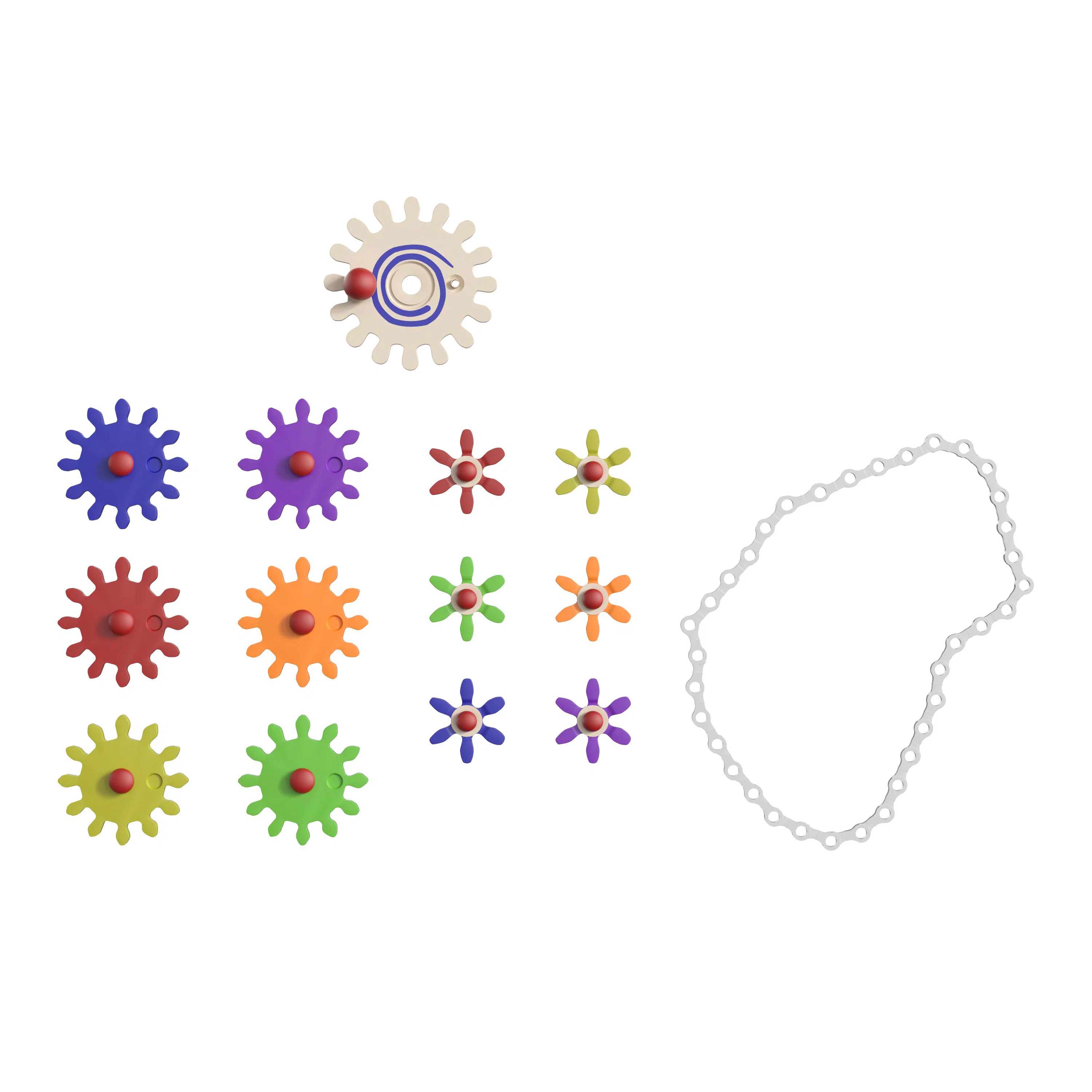 Bright Beginnings Commercial Grade 79 Piece Multicolor Chain and Gears Accessory Set for Modular ... | Wayfair North America