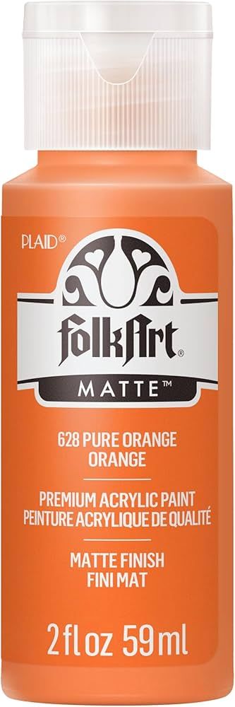 FolkArt Acrylic Paint in Assorted Colors (2 oz), 628, Pure Orange | Amazon (US)