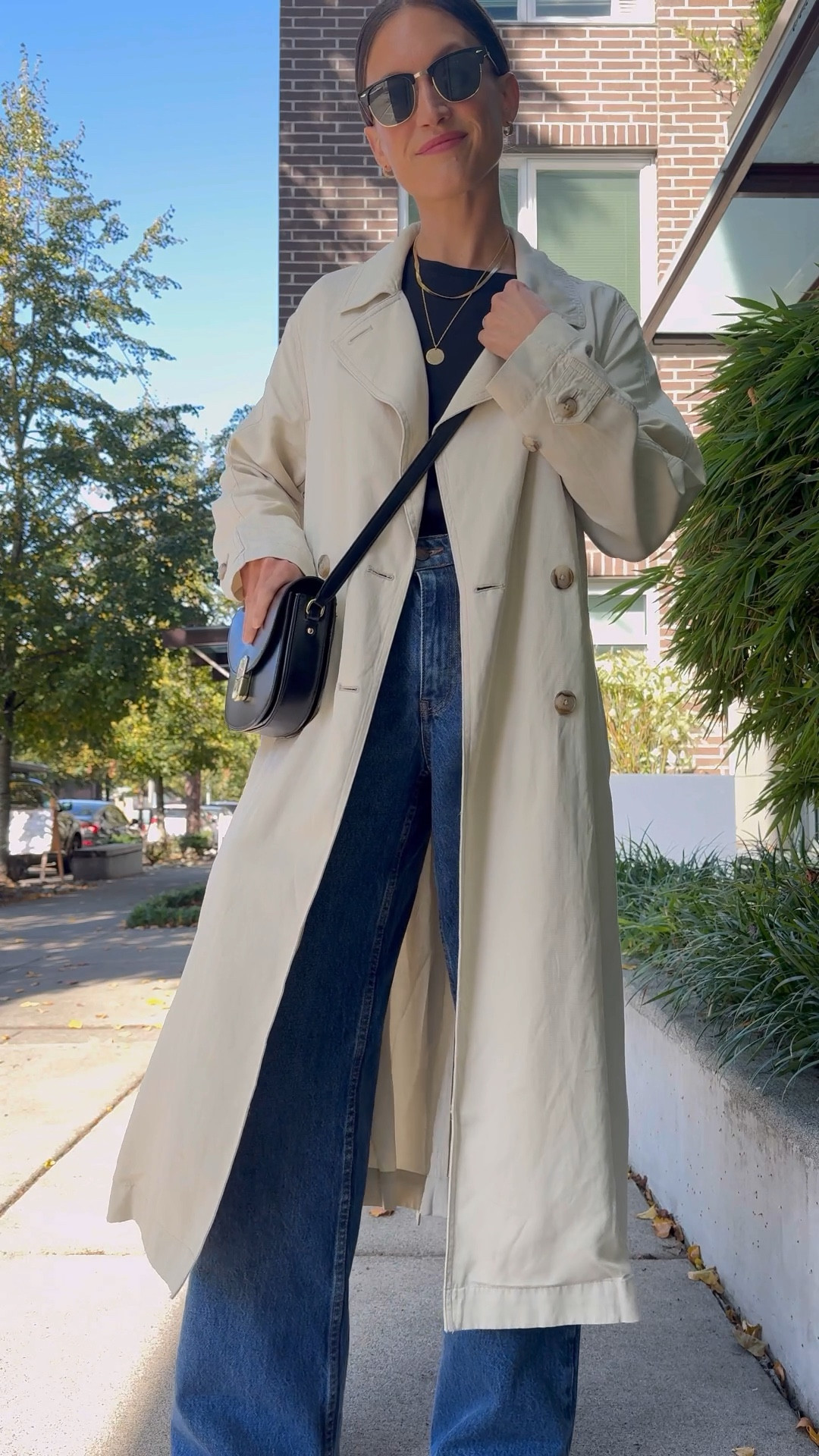 Fall Capsule: Day Twenty-Five 🍂

Sèzane tee, S, I sized up. Madewell trench, XS, TTS. Sèzane jeans, 2, I took my larger size, similar option linked. J.Crew. boots, TTS. Sèzane bag. Quince sunglasses. Herringbone Necklace and Makena Hoops from Sela Designs, ASHLEYROHR10 for 10% off. Mila Coin Necklace from Sheena Marshall Jewelry, STITCHANDSALT for $10 off  

#LTKSeasonal #LTKSaleAlert #LTKOver40