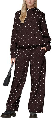 Lauweion Polka Dot Set-Womens Oversized Hoodie and Wide Leg Sweatpants | Amazon (US)