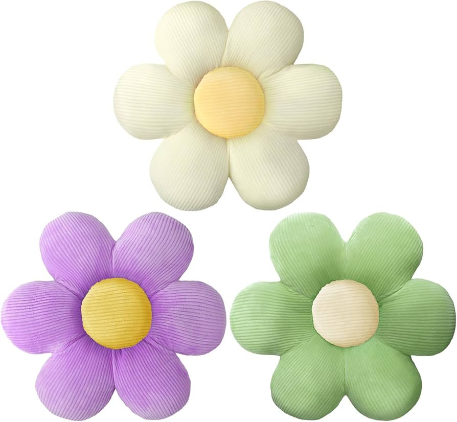 Sratte 3 Pcs Flower Pillows Flower Shaped Throw Pillow Cute Daisy Pillow Seating Cushions for Adu... | Amazon (US)