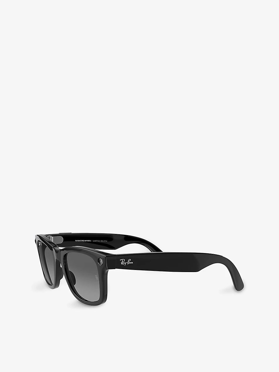 Ray-Ban Stories RW4002 Wayfarer large square-frame acetate smart sunglasses | Selfridges