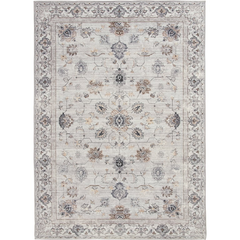 Better Homes & Gardens Persian Blooms Faux Fur Area Rug, Ivory, 8'x10' | Walmart (US)
