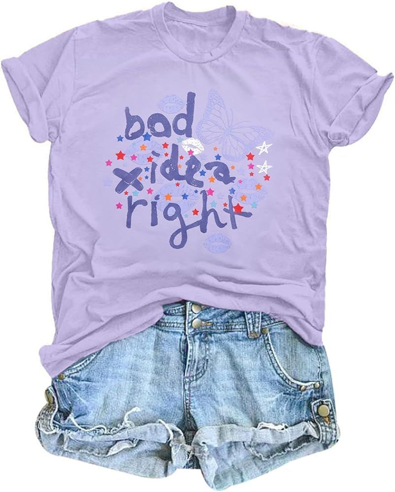 SUPEYA Purple Butterfly Shirts Women Guts Album Merch Shirt Bad Idea Right T-Shirt Concert 2024 M... | Amazon (US)