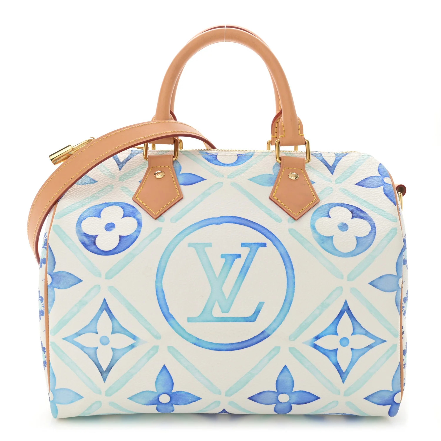 Monogram Tiles By The Pool Speedy Bandouliere 25 Lagoon Blue | FASHIONPHILE (US)