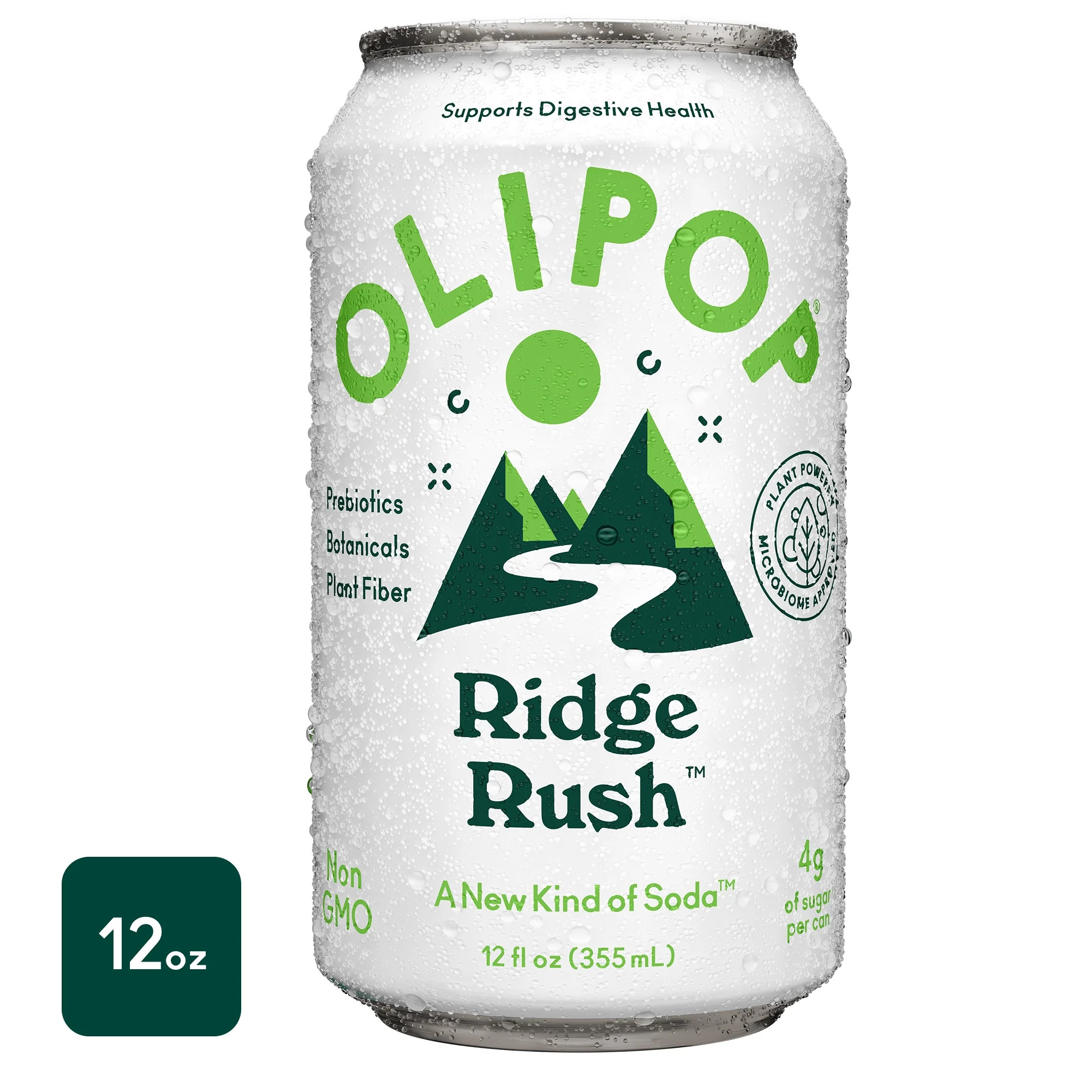 OLIPOP Prebiotic Soda, Ridge Rush, 12 fl oz, Refrigerated | Walmart (US)