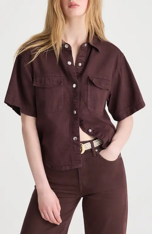 Madewell Airy Denim Utility Pocket Shirt in Burnt Cocoa at Nordstrom, Size X-Small | Nordstrom