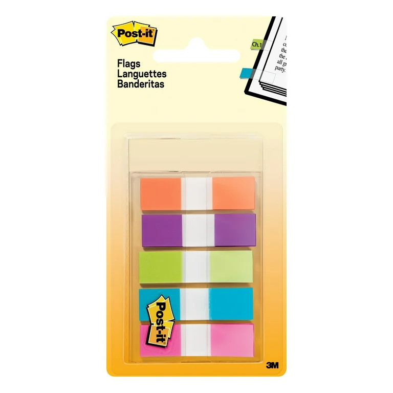 Post-it Flags, Assorted Bright Colors, .5" Wide, 100 Flags/Dispenser | Walmart (US)