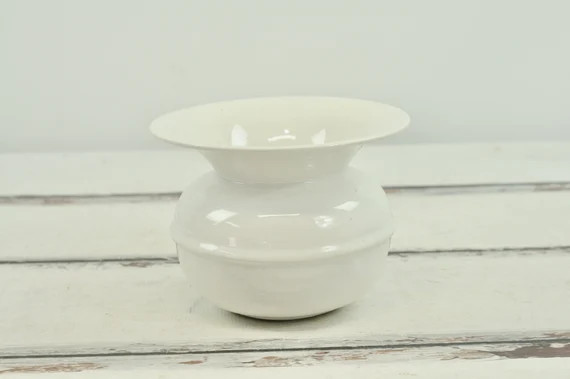 Vintage . White Porcelain Spittoon Cuspidor 6"D x 8"H Vitreous China Ironstone | Etsy (US)