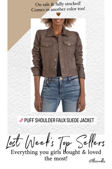 Faux suede puff shoulder jacket // in the #nsale // 2 colors available / I ordered size small 

#LTKsalealert #LTKunder100 #LTKxNSale
