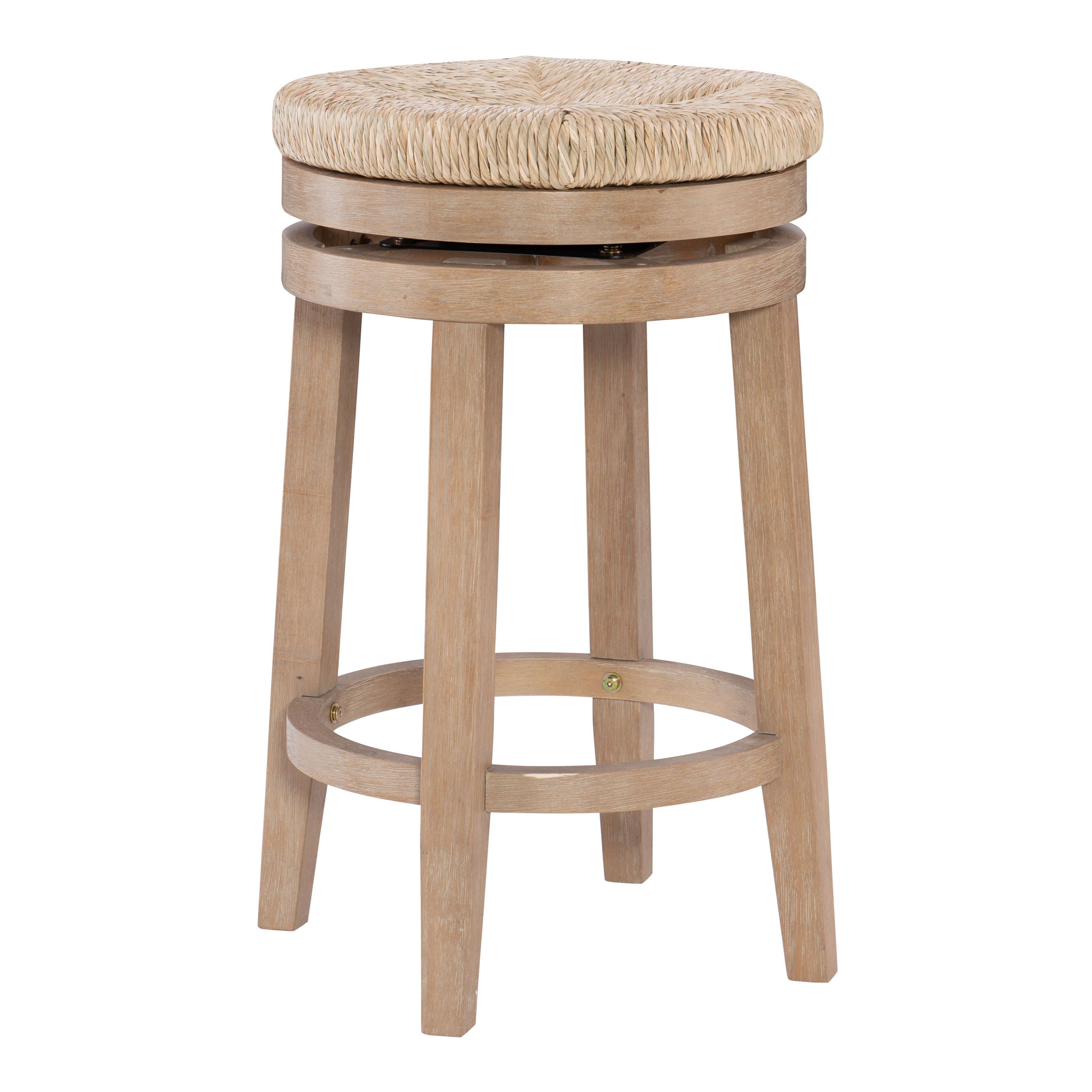 Claudia Natural Seagrass and Wood Swivel Counter Stool | World Market