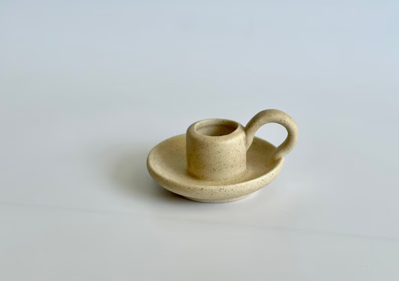 Nordic Style Ceramic Candle Holder, Sandstone Texture Vintage Decor, Retro Classic Home Decor, Ca... | Etsy (US)