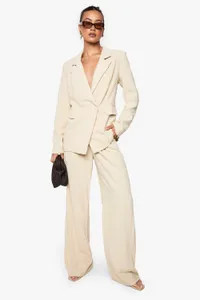 Tall Linen Look Straight Leg Trousers | boohoo (US & Canada)