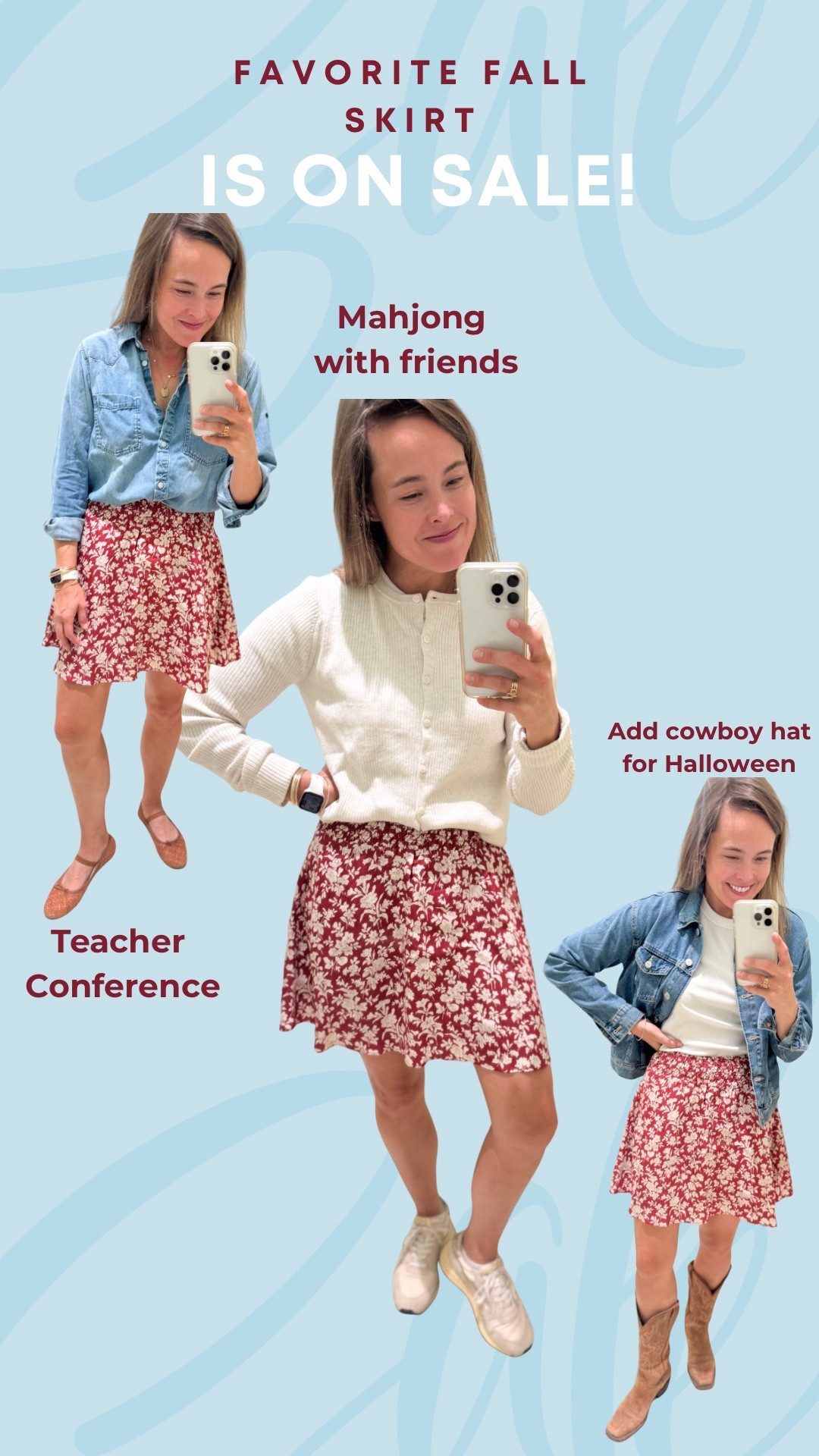 My favorite fall skirt from Tuckernuck is on sale right now. I have a size medium, and wear it every week!

#LTKOver40 #LTKMidsize