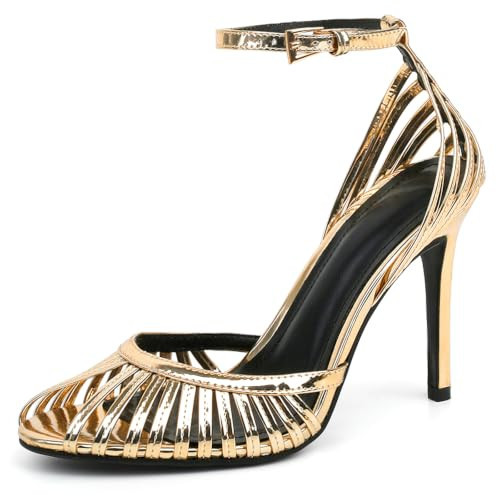 Women’s Strappy Stiletto Heels Pointed Toe Ankle Strap Sandals for Wedding | Amazon (US)
