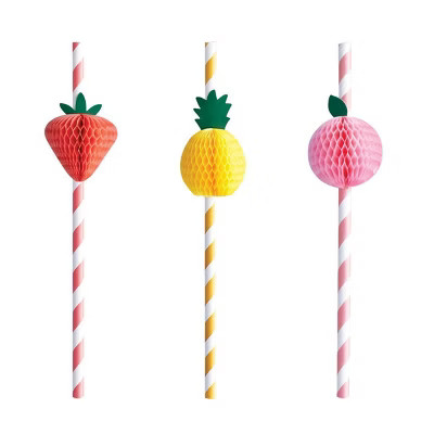 10ct Summer Fruit Honeycomb Straws - Spritz™ | Target