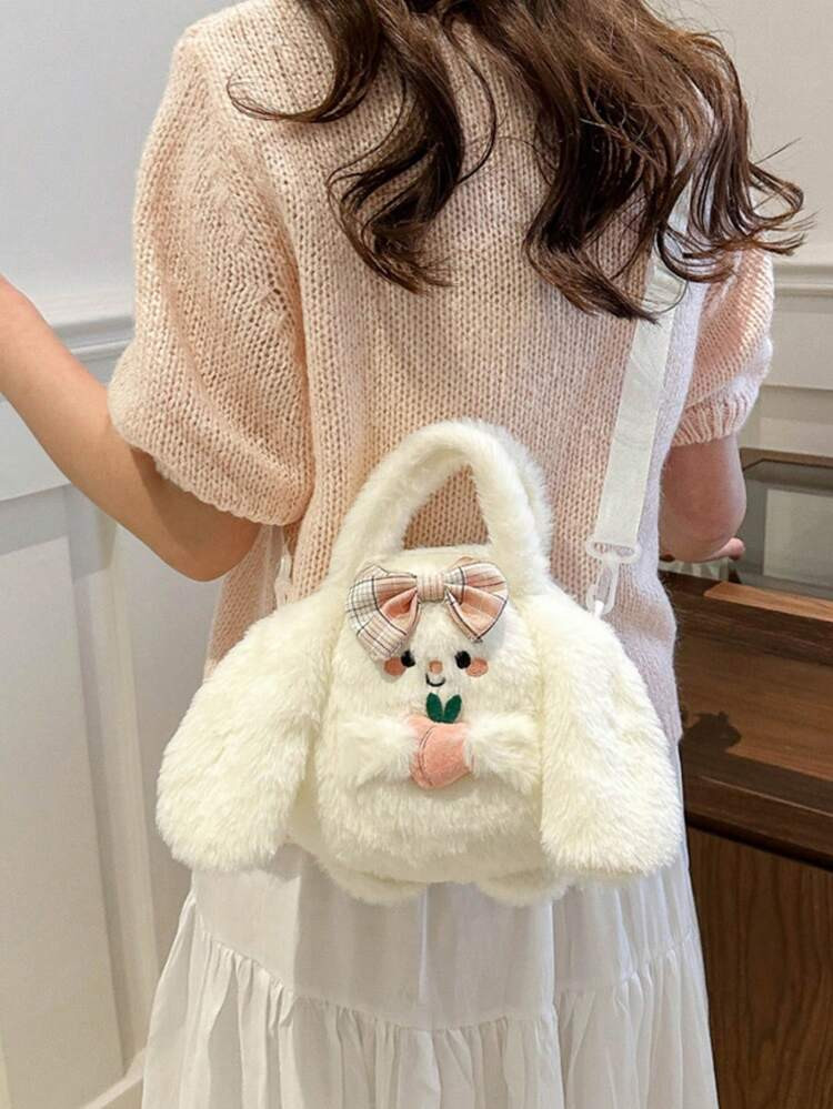 1 PC Cute Avocado Rabbit Plush Bag Little Rabbit Children's Handheld One Shoulder Crossover Small Bag Cartoon | SHEIN