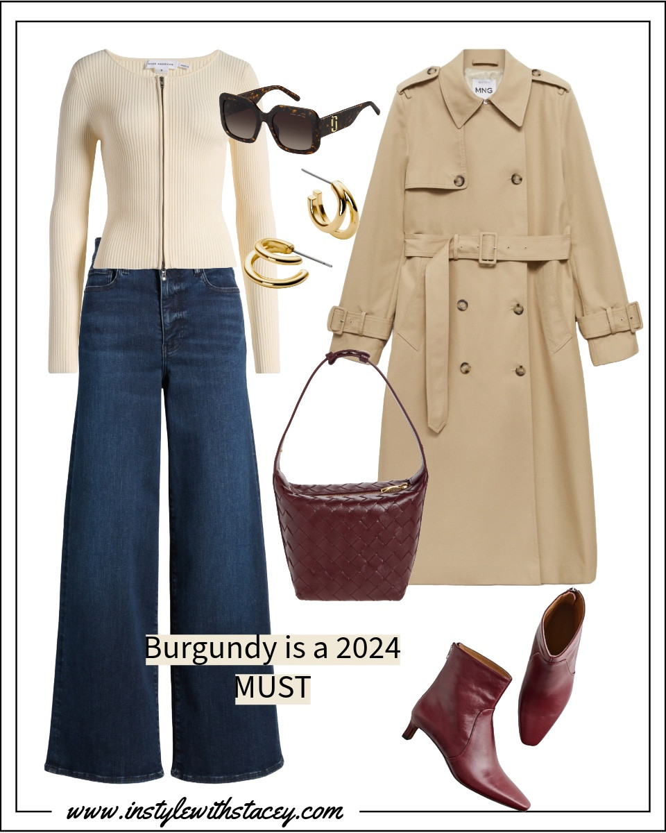 Styling the Nordstrom6 Drop ribbed zip cardigan, Palazzo pants, and kitten heel booties! A trench is right for the season and looks so good with the wide-leg pants and fitted top. Burgundy is a must-have;  try the booties! 

#LTKSeasonal #LTKItBag #LTKStyleTip