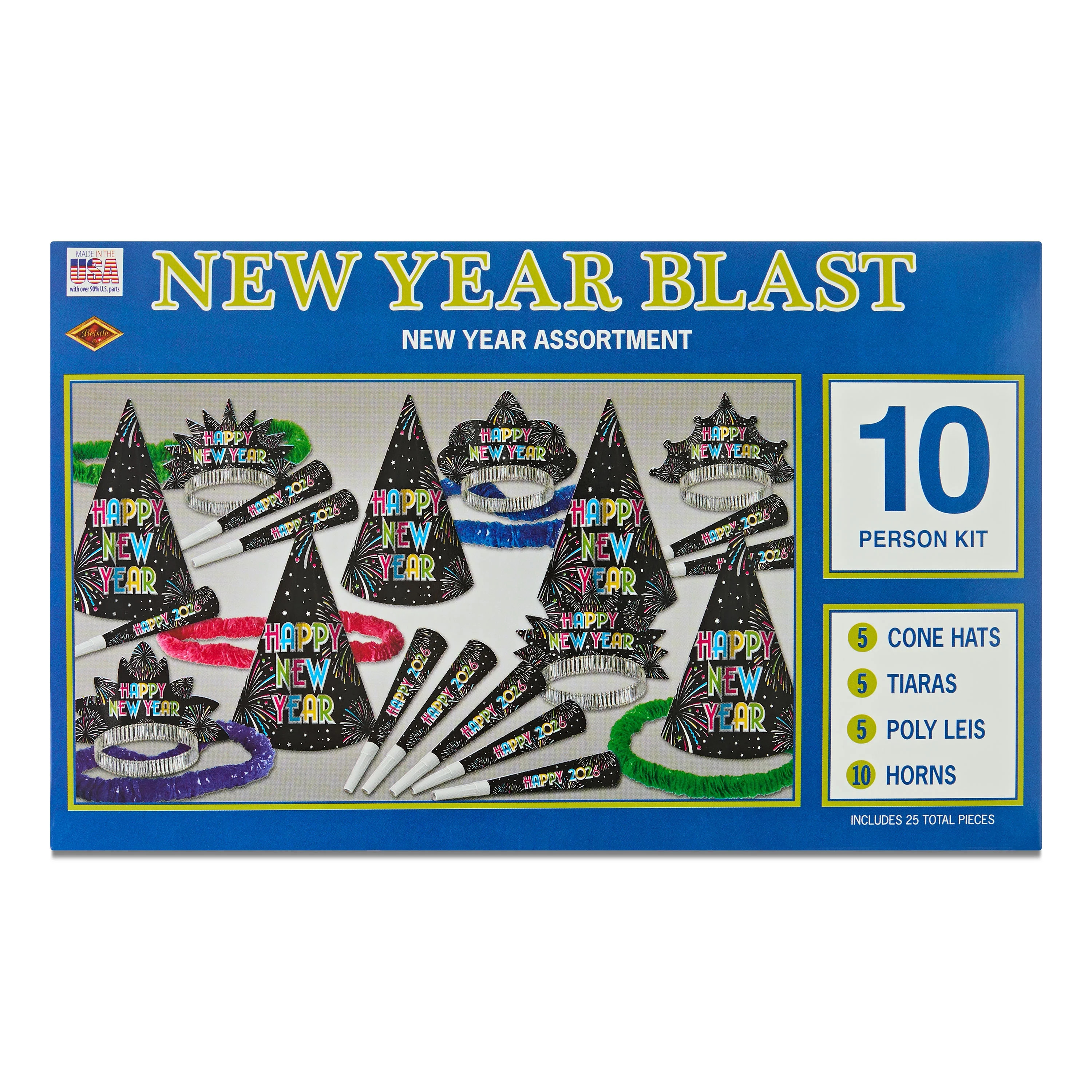 Beistle New Year’s Eve Multi-Color New Year Blast Party Kit for 10 People | Walmart (US)