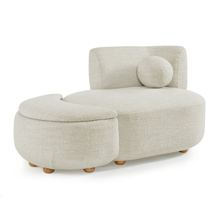 Better Homes & Gardens Juliet Modern Boucle Chaise & Storage Ottoman, Pearl | Walmart (US)
