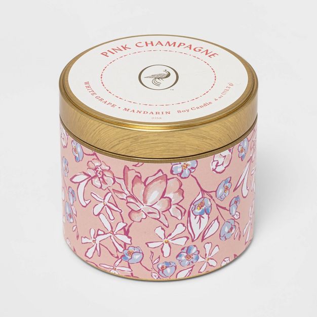 4oz Mini Tin Pink Champagne Candle - Opalhouse™ | Target
