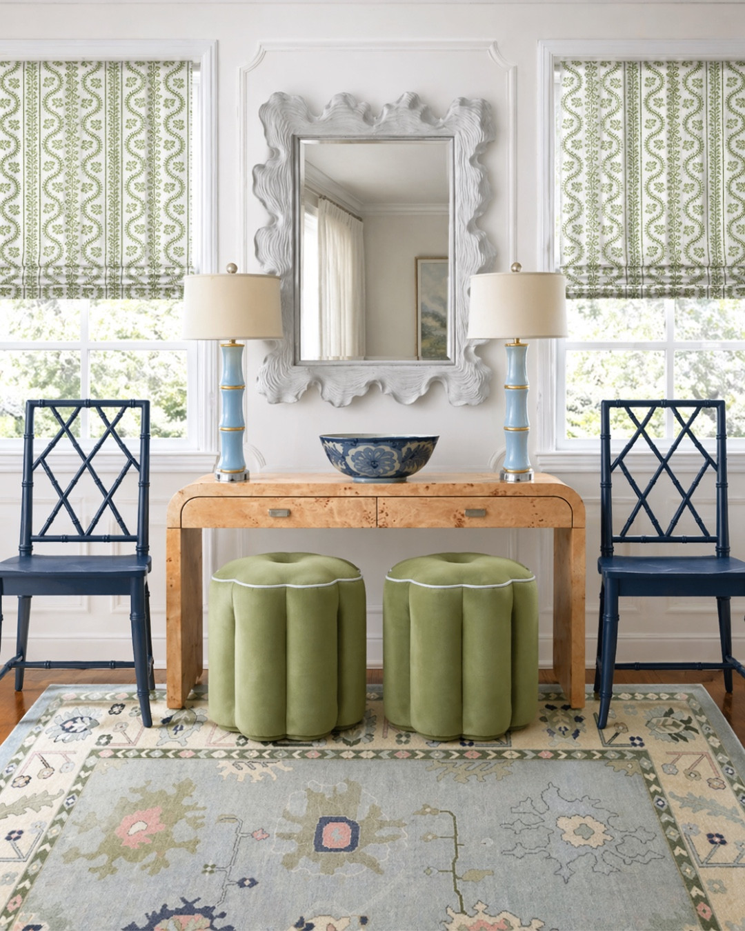 An entry design that sets the tone before you even step inside - classic, colorful, collected, and bold.

The stunning rug is “Amber” from @southernrugstx. 

Swipe to see how ChatGPT turned this colorful grandmillennial entry mood board into reality.

Grandmillennial home | entryway ideas | preppy home decor | colorful home decor | whimsy home | classic home decor | entry design

#LTKSaleAlert #LTKHome