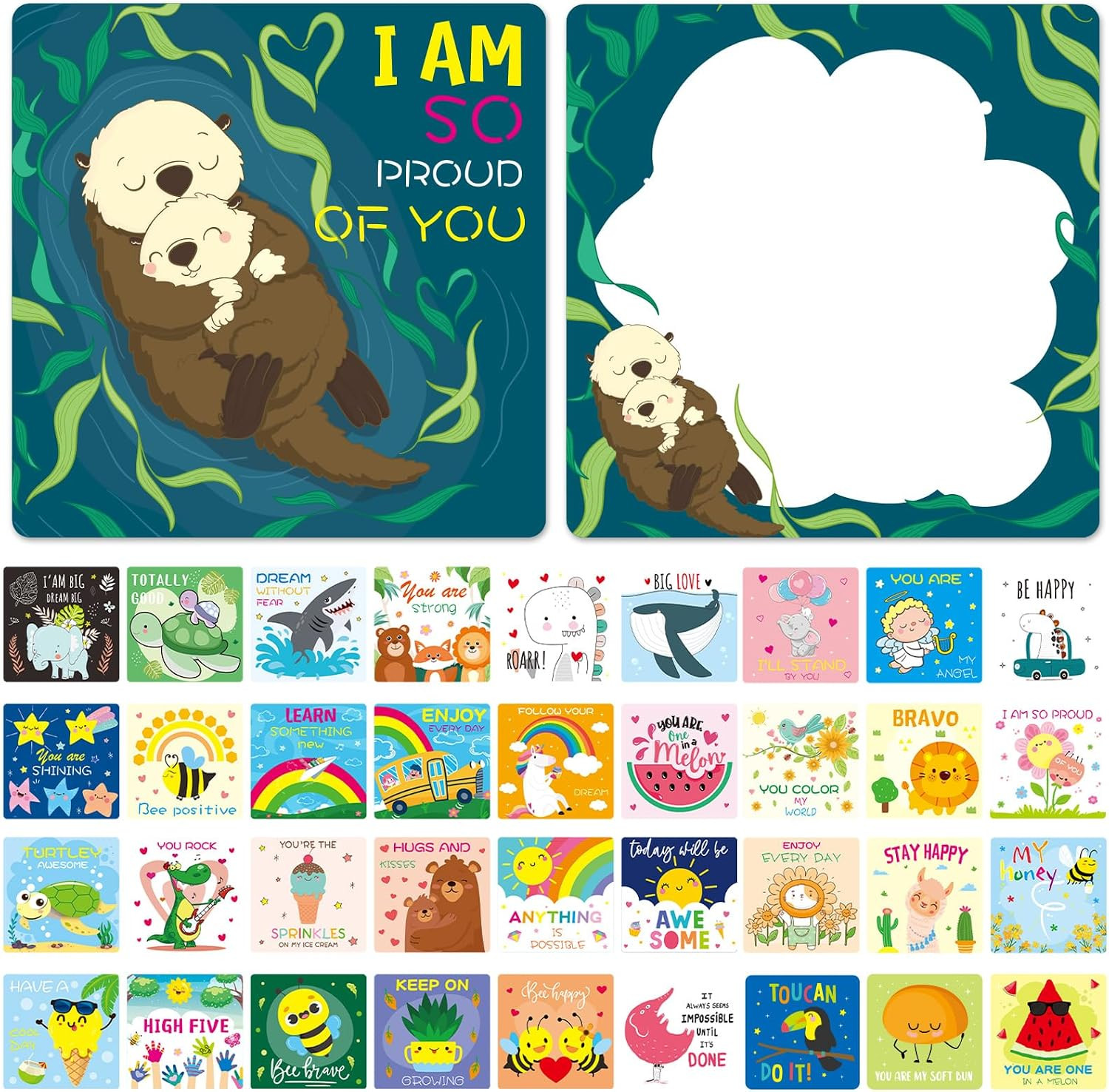 Cute Lunch Box Notes for Kids 108 Pack Funny Pun Daily Inspirational Motivational Encouragement Thinking of You Cards for Boys and Girls Lunchbox Back to School Supplies Gifts | Amazon (US)