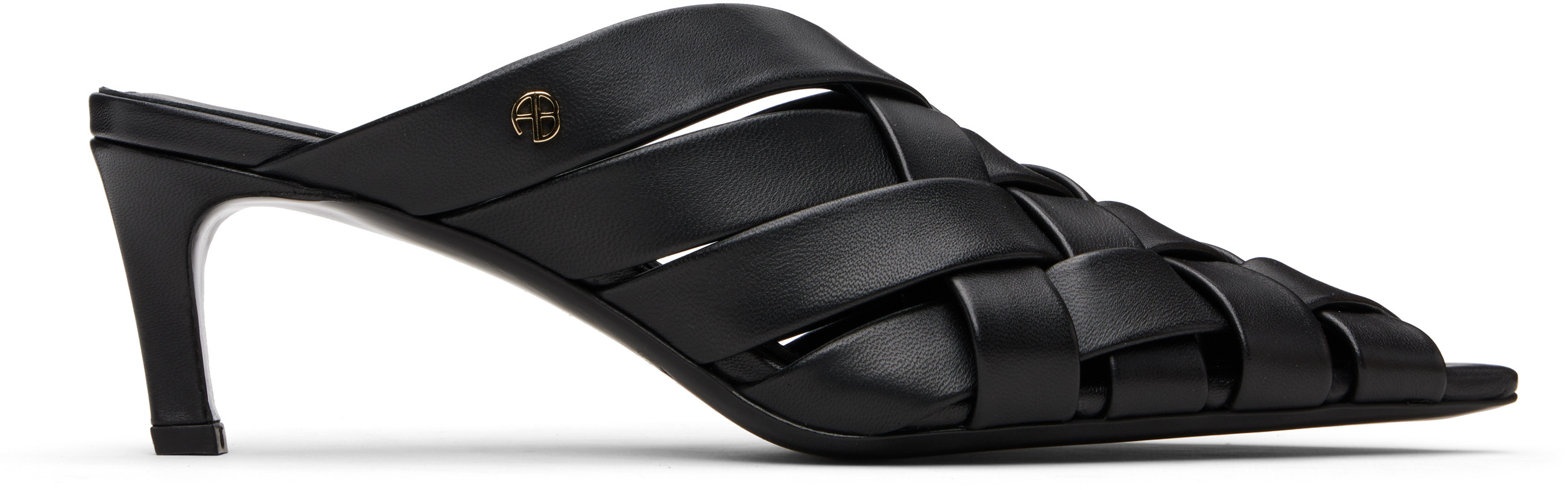 ANINE BING Black Eve Mule Heeled Sandals | SSENSE