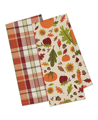 Design Imports Pumpkin Spice Plaid Dishtowel - Macy's | Macy's