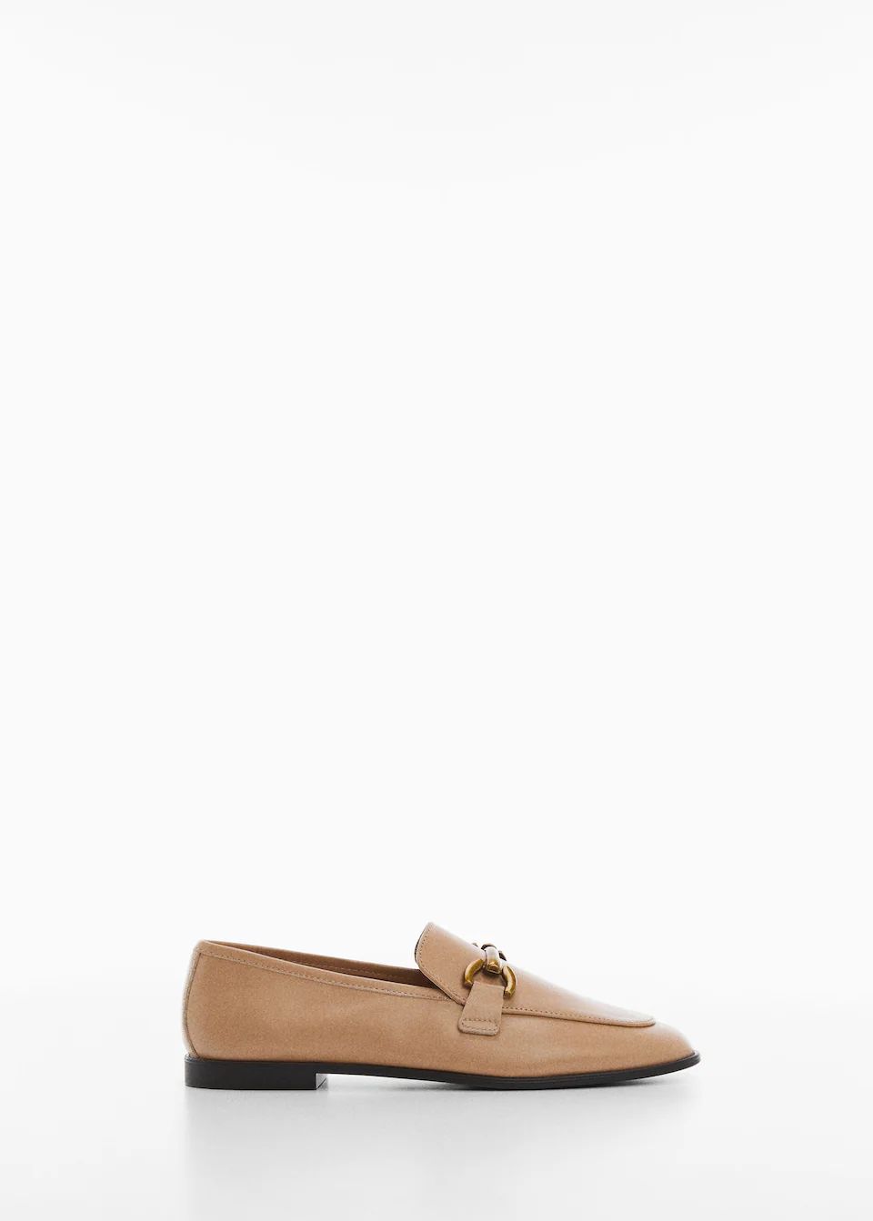 Buckle leather moccasins -  Women | Mango USA | MANGO (US)