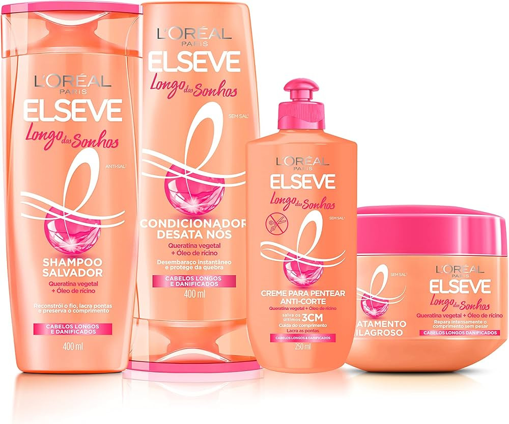 Kit L'Oréal Paris Elseve Longo dos Sonhos - Shampoo + Condicionador + Tratamento + Creme de Pent... | Amazon (BR)