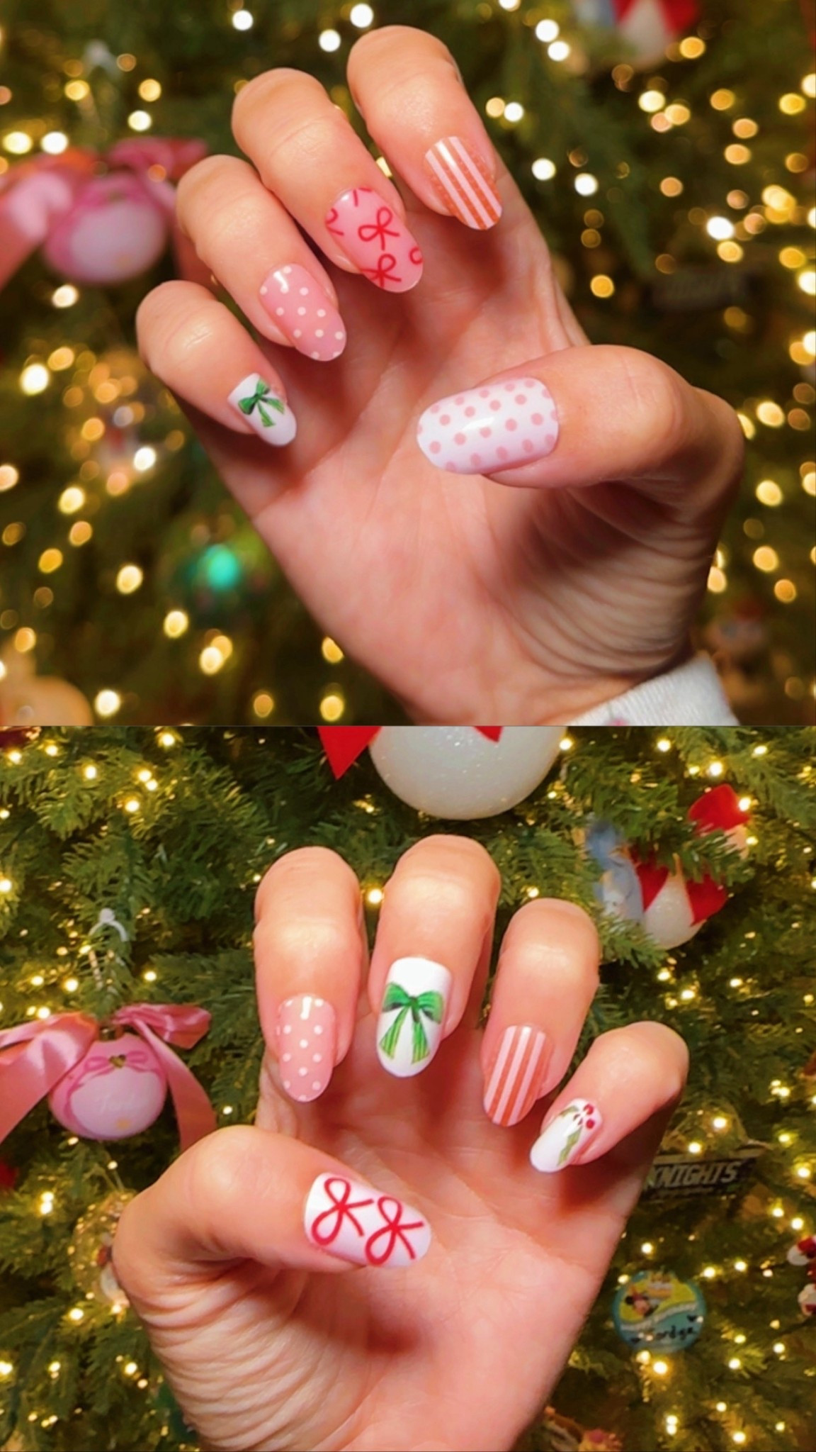 $7 Christmas nail inspo 🎄Christmas nails, amazon press on nails, mix match nails, nail designs, bow nails, girly nail inspo, nail ideas, at home nails, affordable nails

#LTKBeauty #LTKHoliday #LTKSeasonal
