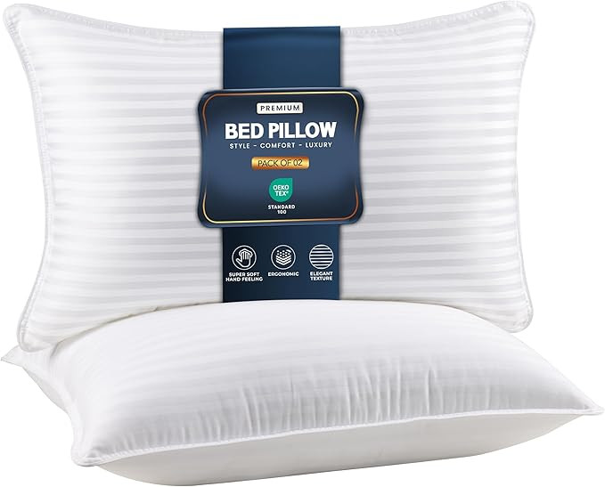 Utopia Bedding - Juego de 2 almohadas para dormir tamaño Queen (blanco), calidad refrescante de ... | Amazon (US)