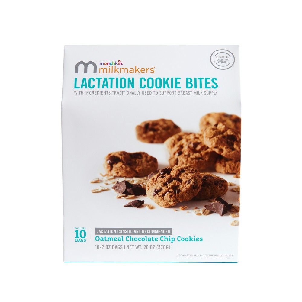 Munchkin Milkmakers Lactation Cookie Bites - Oatmeal Chocolate Chip - 10ct/20oz | Target