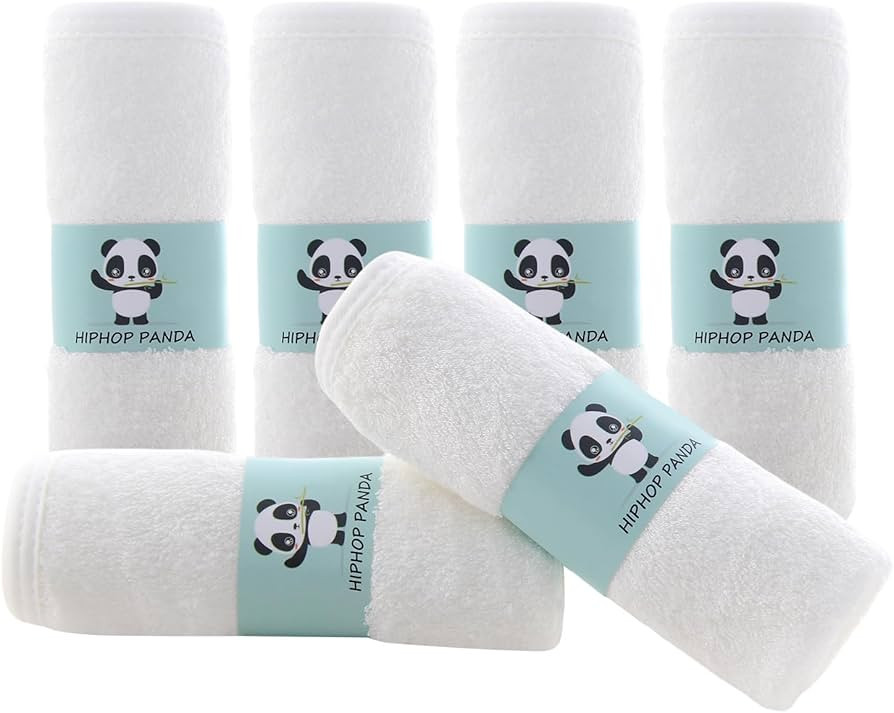 HIPHOP PANDA Baby Washcloths, Rayon Made from Bamboo - 2 Layer Ultra Soft Absorbent Newborn Bath ... | Amazon (US)