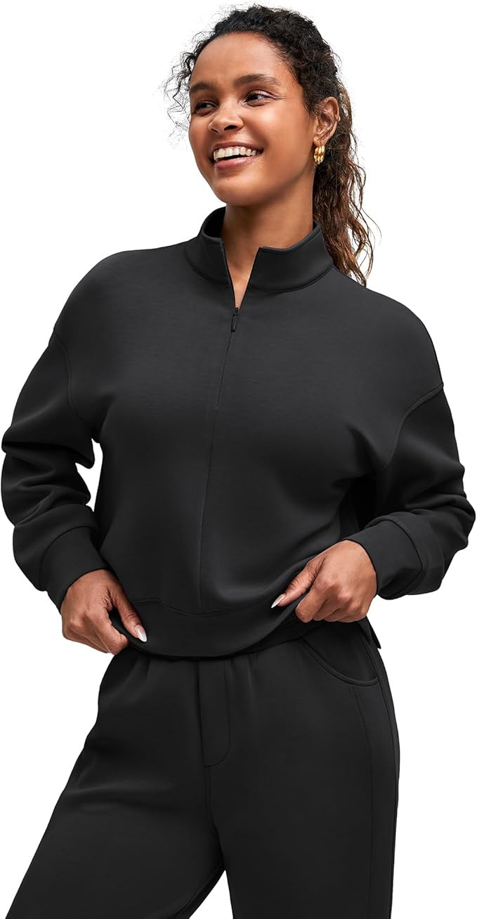 G4Free Smoofit Modal Soft Women's Half-Zip Pullover Mock Neck Long Sleeve Sweatshirts with Side S... | Amazon (US)