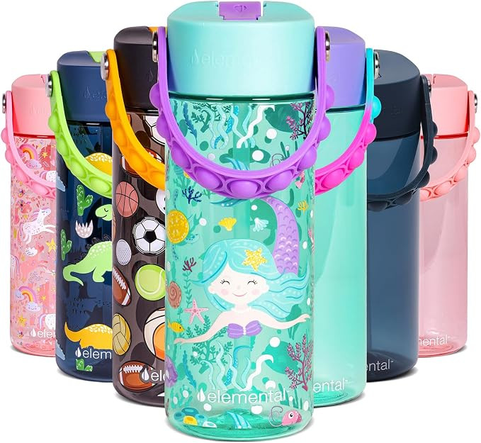 Elemental Water Bottles for Kids - Splash Kids Water Bottle for School with Pop-it Handle - BPA F... | Amazon (US)